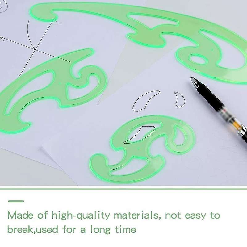 9pcs Templates Measuring Ruler Shape Stencils Drawing Set Plastic
