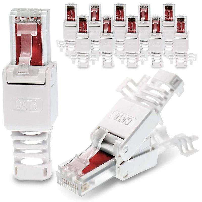 12 Pcs Network Plugs Tool-free Rj45 Cat6 Lan Utp Cable without Tools