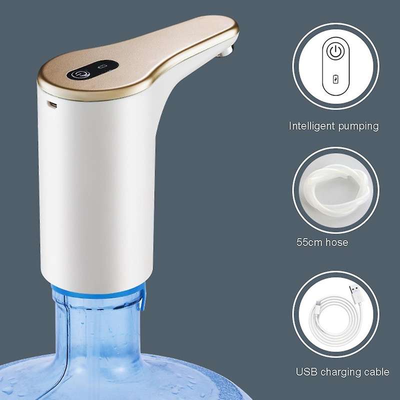 Automatic Rechargable Portable Electric Water Bottle Pump Gold