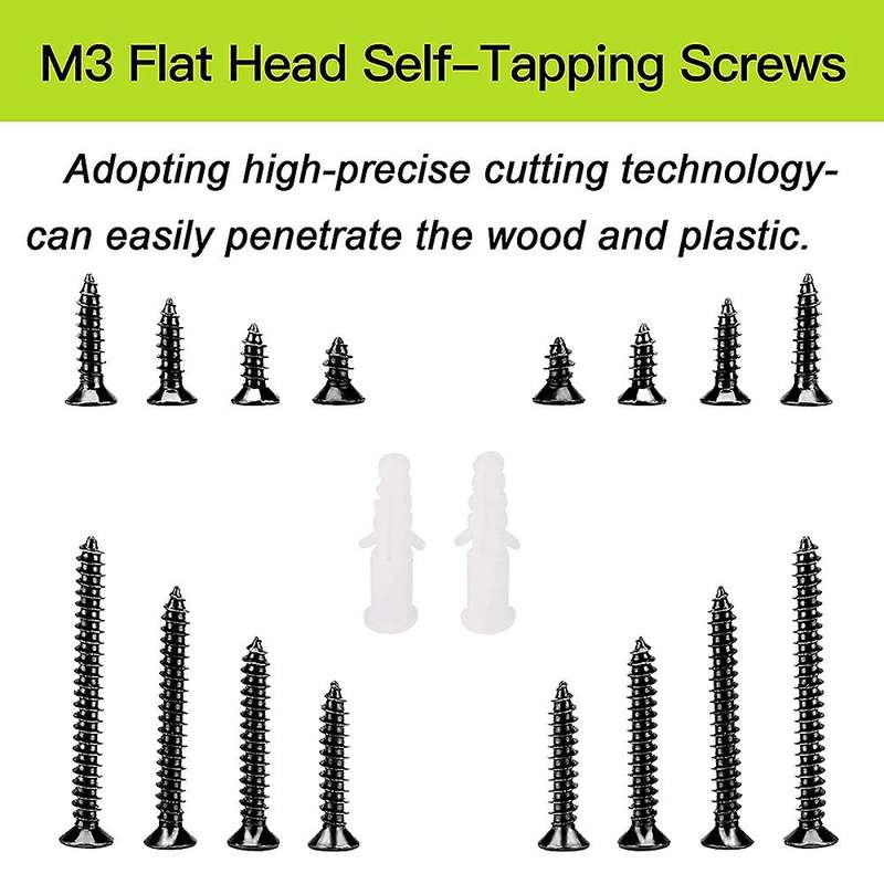 420 M3 Phillips Countersunk Head Tapping Screws,including 20 Anchors