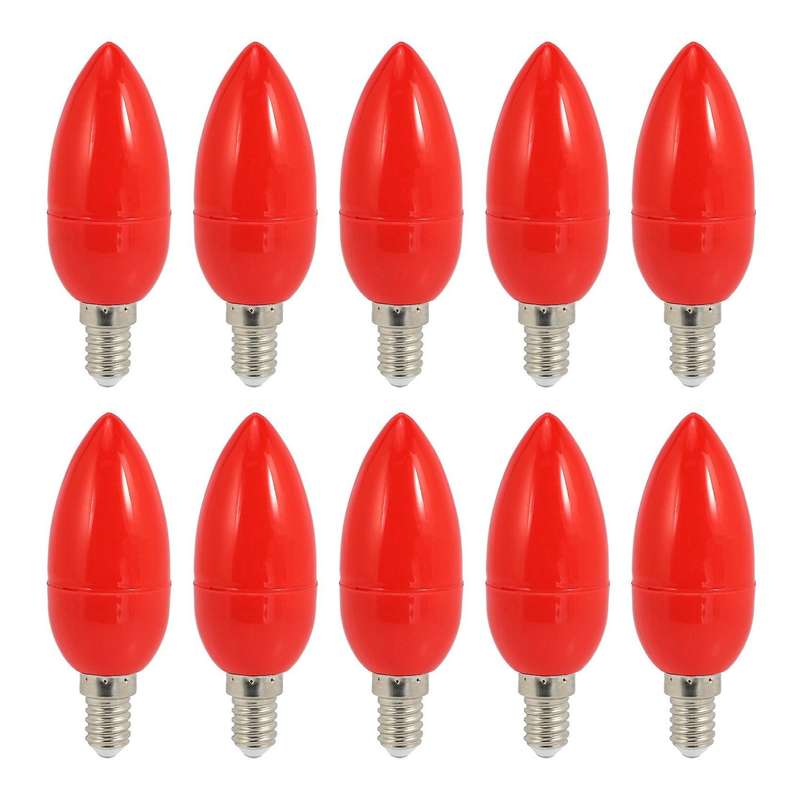 Led Candle Light Bulbs Red Fortune Lamp God Lights Energy Saving,e14