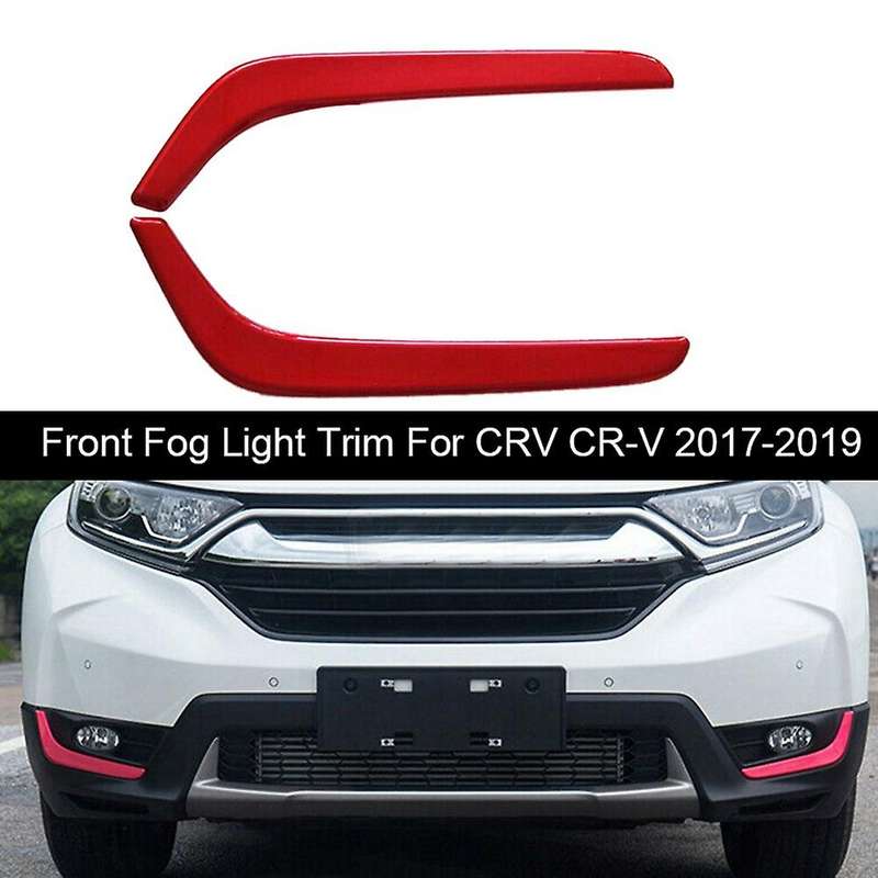 Red Front Fog Lamp Light Strip Trim for Honda Cr-v Crv 2017 2018 2019