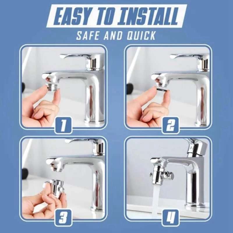 720 Degree Rotatable Faucet Sprayer Head Wash Basin Tap Extender
