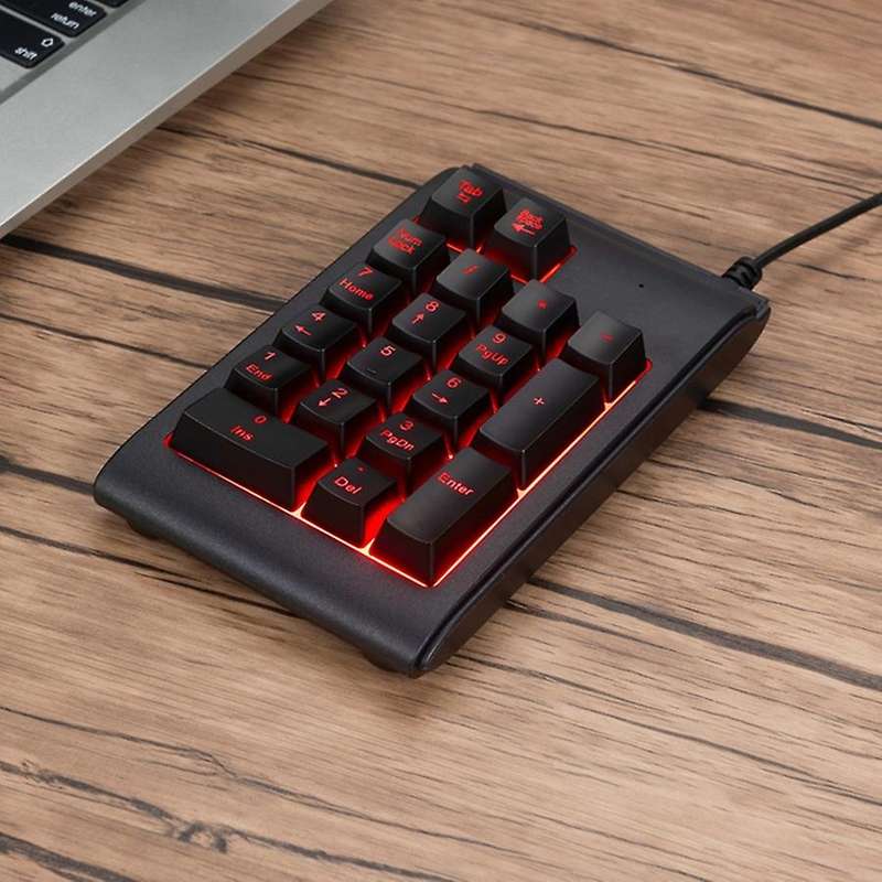 3 Color Led Backlit Illuminated 19 Key Usb Mechanical Number Pad
