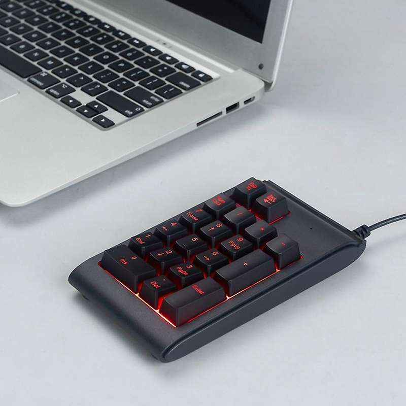 3 Color Led Backlit Illuminated 19 Key Usb Mechanical Number Pad