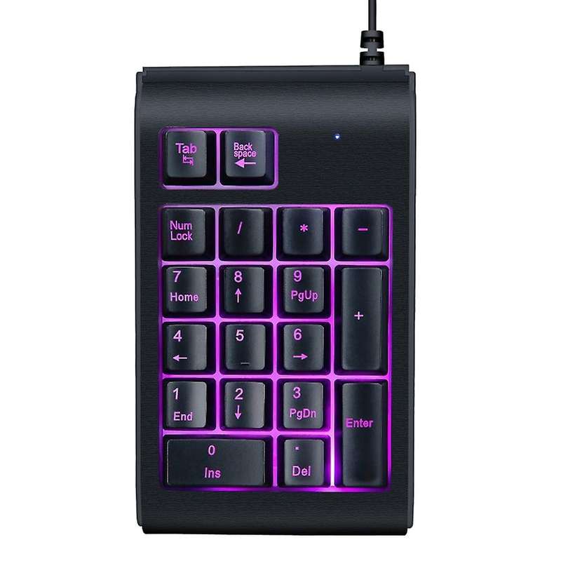 3 Color Led Backlit Illuminated 19 Key Usb Mechanical Number Pad