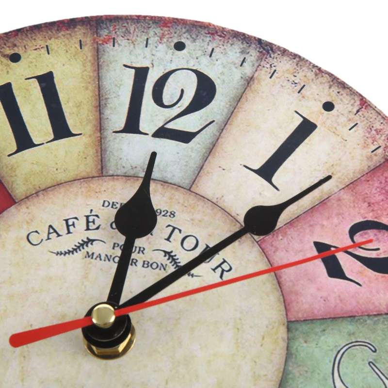 Timelike 2x Wooden Wall Clock Vintage Home Office Art Large Watch