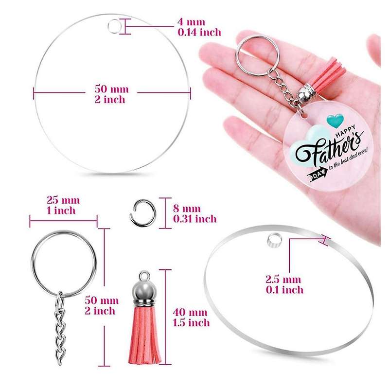 120 Pcs Acrylic Keychain Handmade Diy Set for Diy Bag/pet Tag Etc.