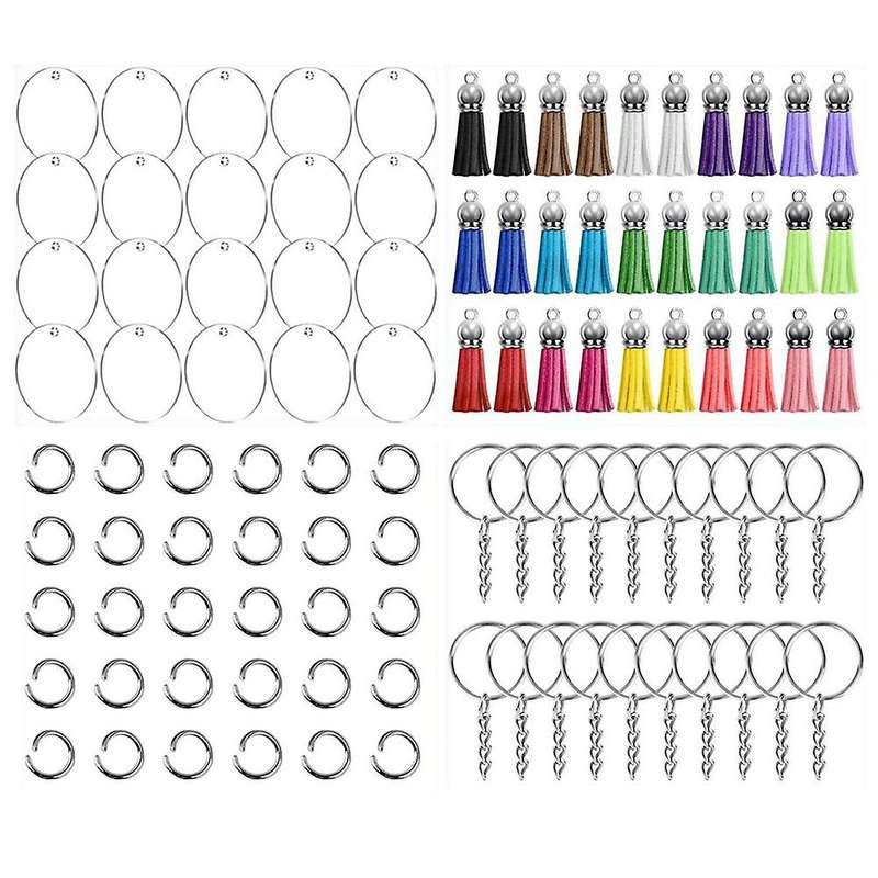 120 Pcs Acrylic Keychain Handmade Diy Set for Diy Bag/pet Tag Etc.