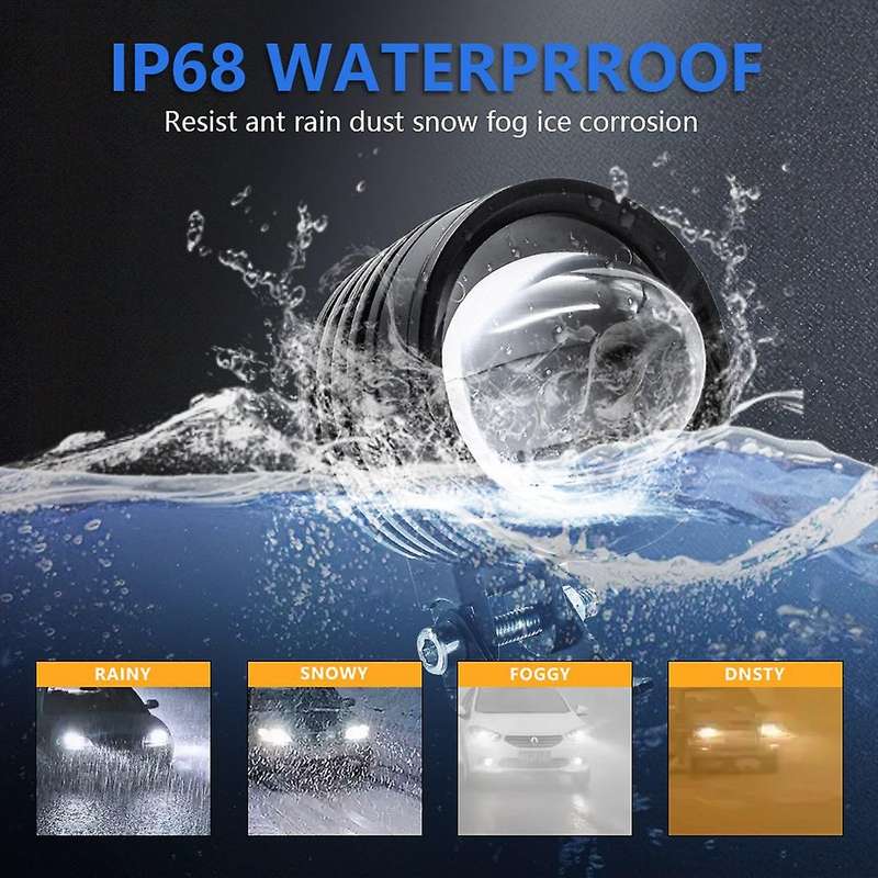 3 Inch Motorcycle Headlight 30w 6000lm Fisheye Led Motorbike Light