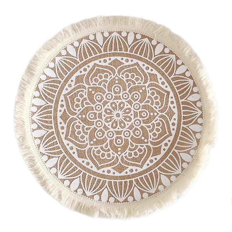 4pcs Woven Placemats Portable Tassel Placemats (a)