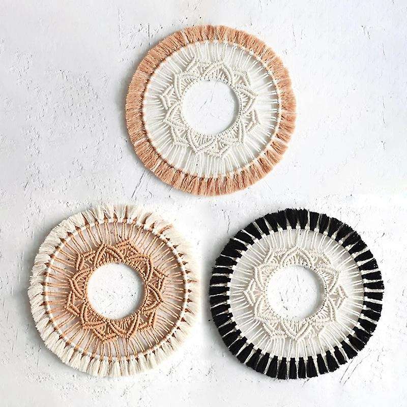Boho Home Wall Decor Handmade Round Tapestry Bedroom Wall Pendants-a