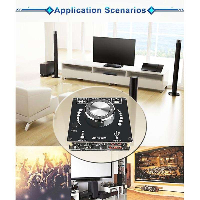Zk1002m Bluetooth 5.0 Aux Usb Audio Amplifier Module 100wx2