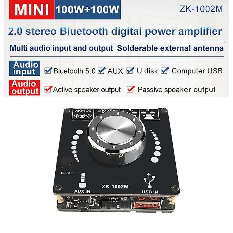 Zk1002m Bluetooth 5.0 Aux Usb Audio Amplifier Module 100wx2