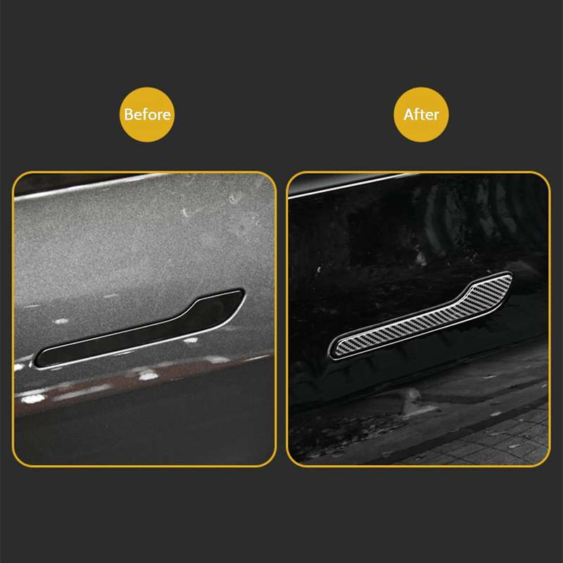 4pcs Car Door Handle Wrap Cover Sticker for Tesla Model 3 Model Y B