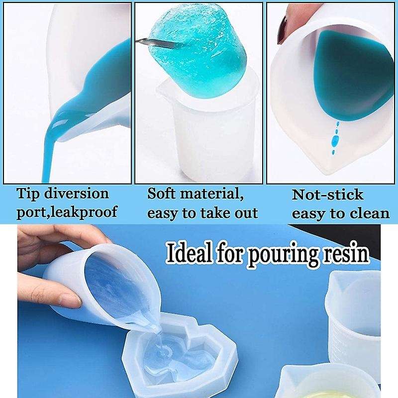 58 Pcs Silicone Mixing Cups Tools Kit,100 Ml Silicone Measuring Cups