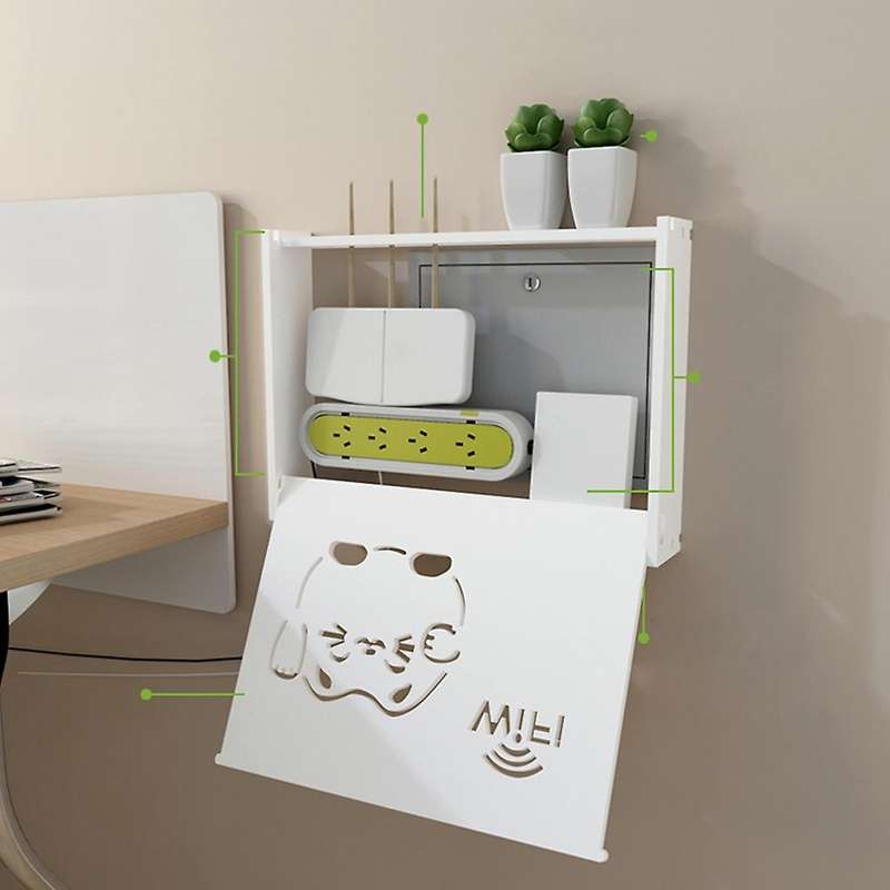 White Floating Wall-mounted Wifi Router Bracket, (wifi Pattern)