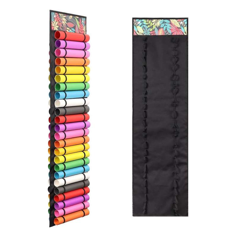 48grid Vinyl Storage Holder Hanging Bag Hanging Behind The Door-a
