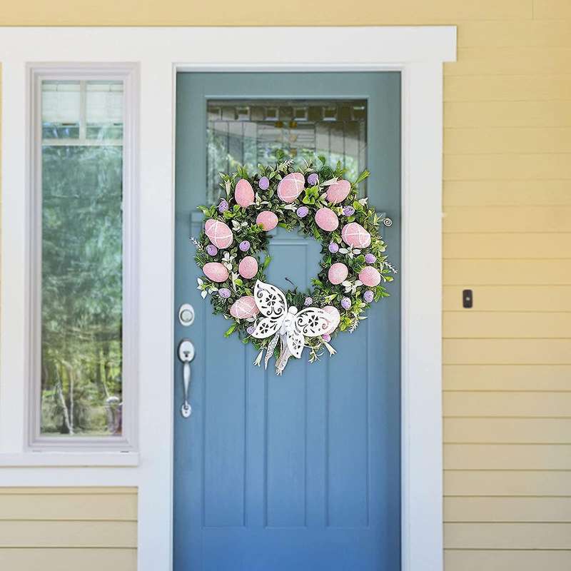 Happy Easter Egg Wreath Home Outdoor Garden Door Wall Decoration