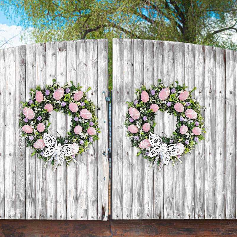 Happy Easter Egg Wreath Home Outdoor Garden Door Wall Decoration