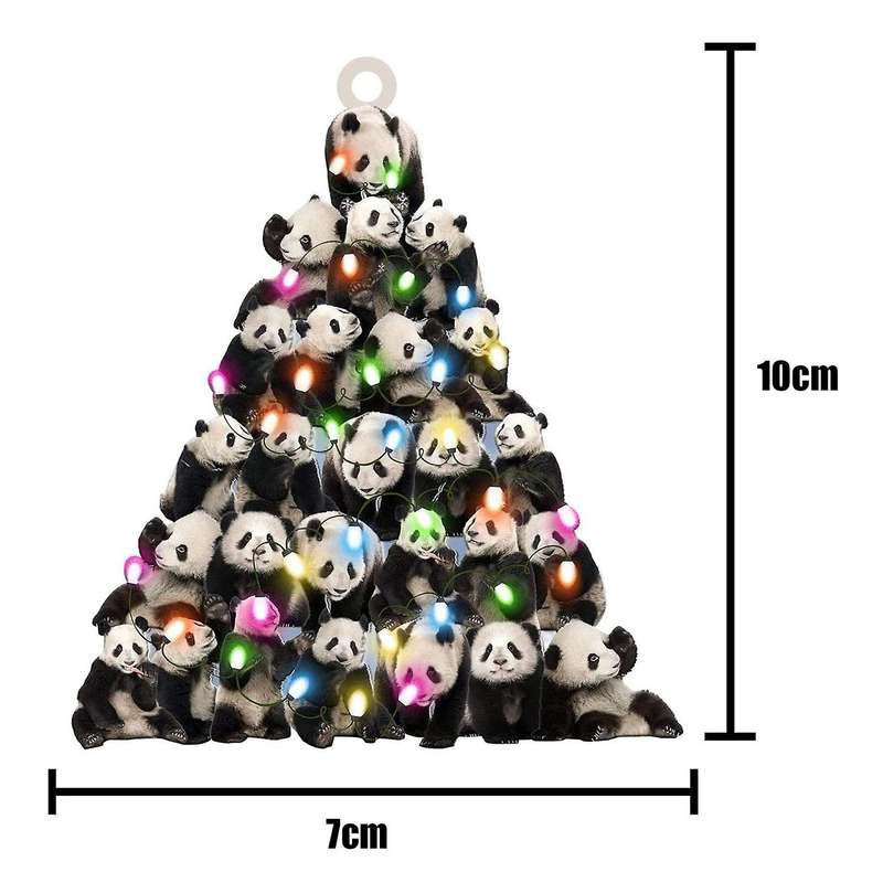 10 Pcs Christmas Tree Animal Wooden Pendant Family Ornaments Family,a