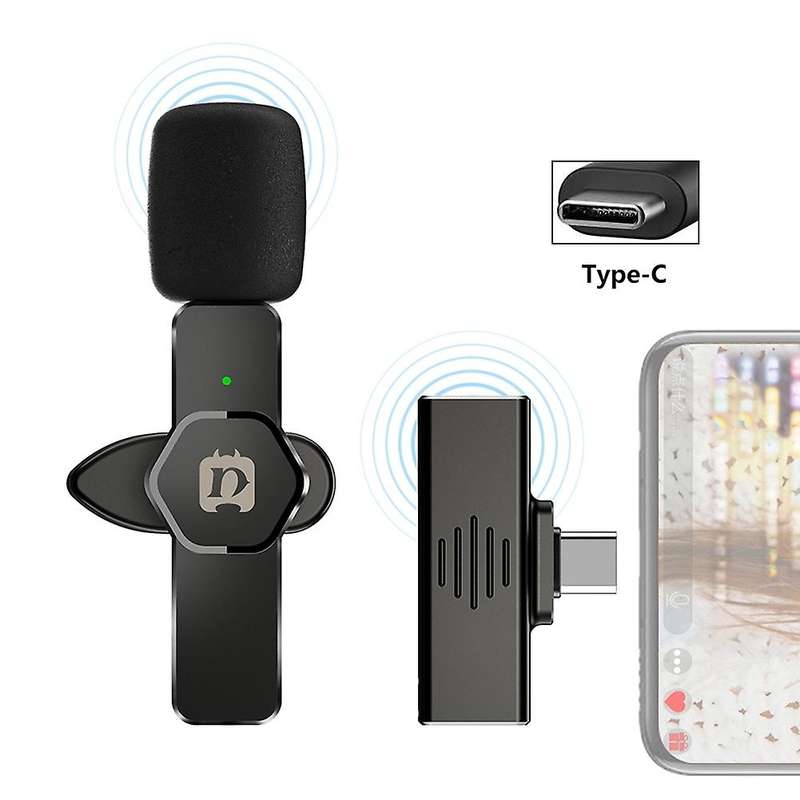 Puluz Wireless Lavalier Mic Gaming for Type-c Pc Live Mobile Phone