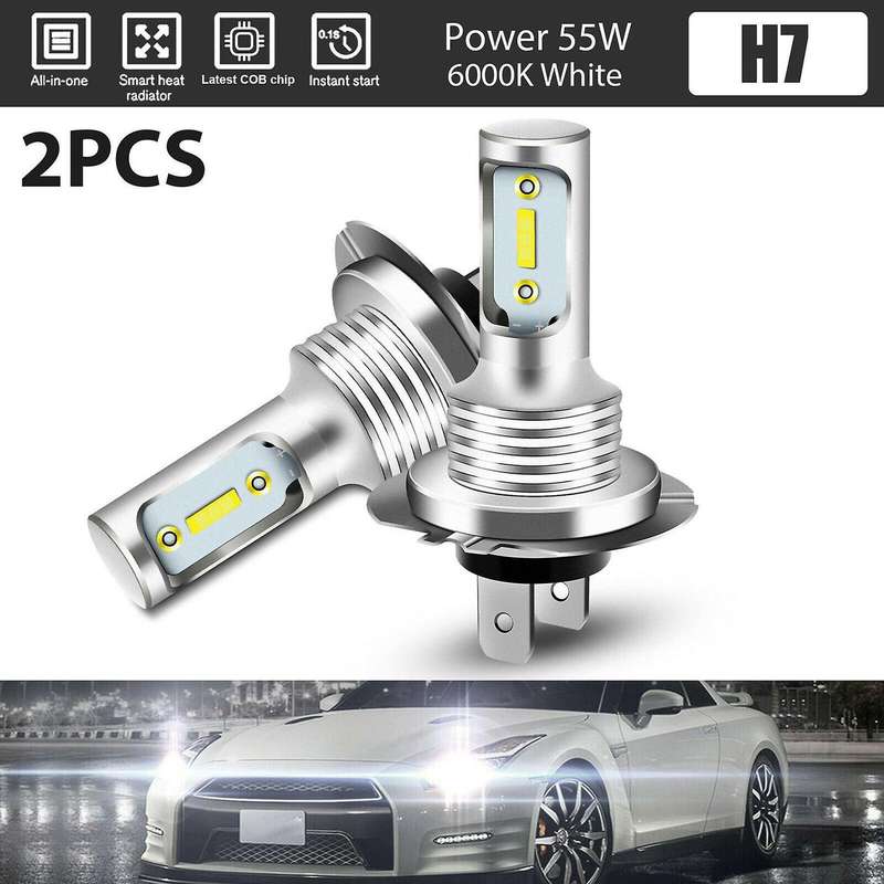 2x H7 Led Headlight 6000k Super White 110w 8000lm Headlight Kit