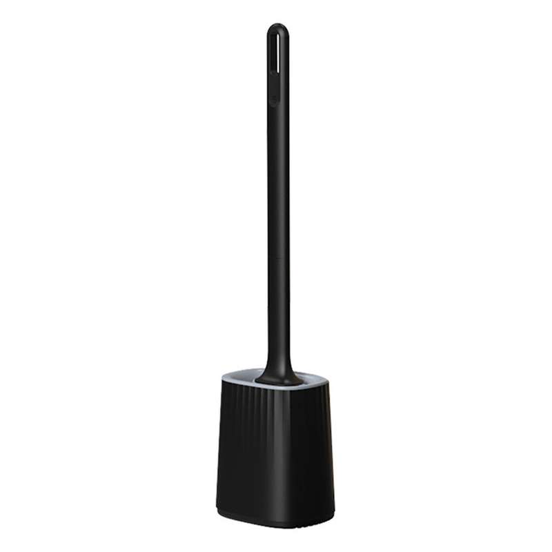 Toilet Brush with Quick Drying Brush Holder (black)