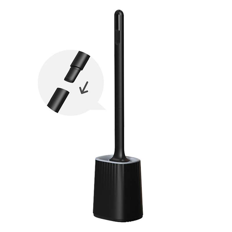 Toilet Brush with Quick Drying Brush Holder (black)