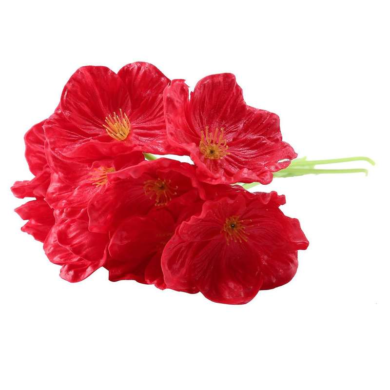 Artificial Mini Pu Poppy for Wedding Home Party Decor (pack Of 10)