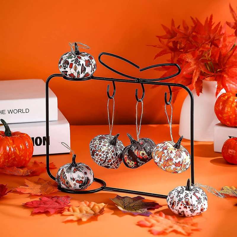 18 Pcs Harvest Festival Simulation Pumpkin Maple Leaf Pendant