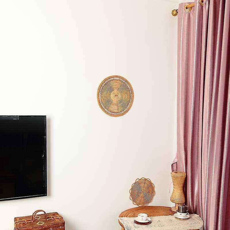 Home Woven Wall Basket Natural Boho Home Decor Decorative Rattan