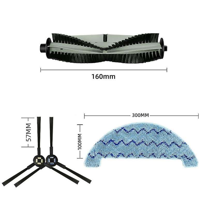 Main Brush Side Brush Mop Cloths Rag Replacement for Ilife A7/a9s