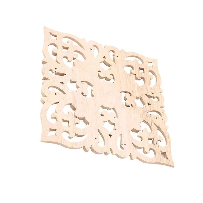 1x Rubber Wood Carved Onlay Applique Diy Decor F:20 X 20cm