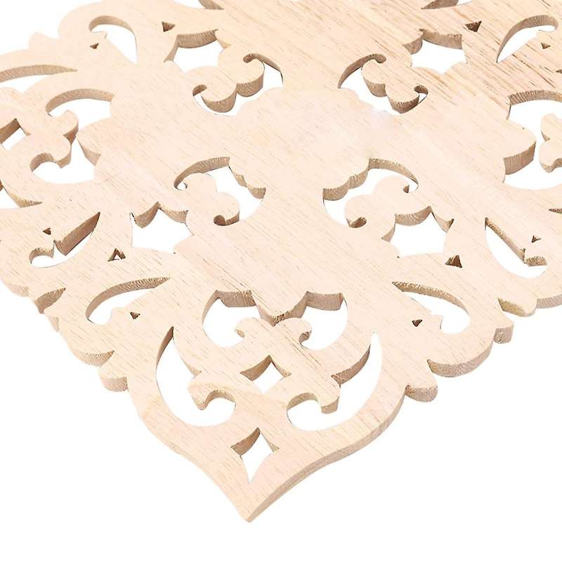 1x Rubber Wood Carved Onlay Applique Diy Decor F:20 X 20cm