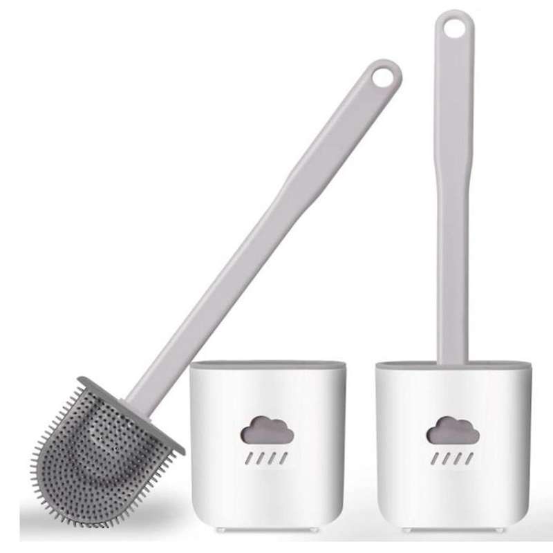 2 Pcs Toilet Brush and Holder Set,toilet Brush with Handle