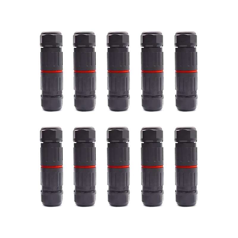 10pcs Ip68 Waterproof Terminal 3 Pin Electrical Wire Cable Connector