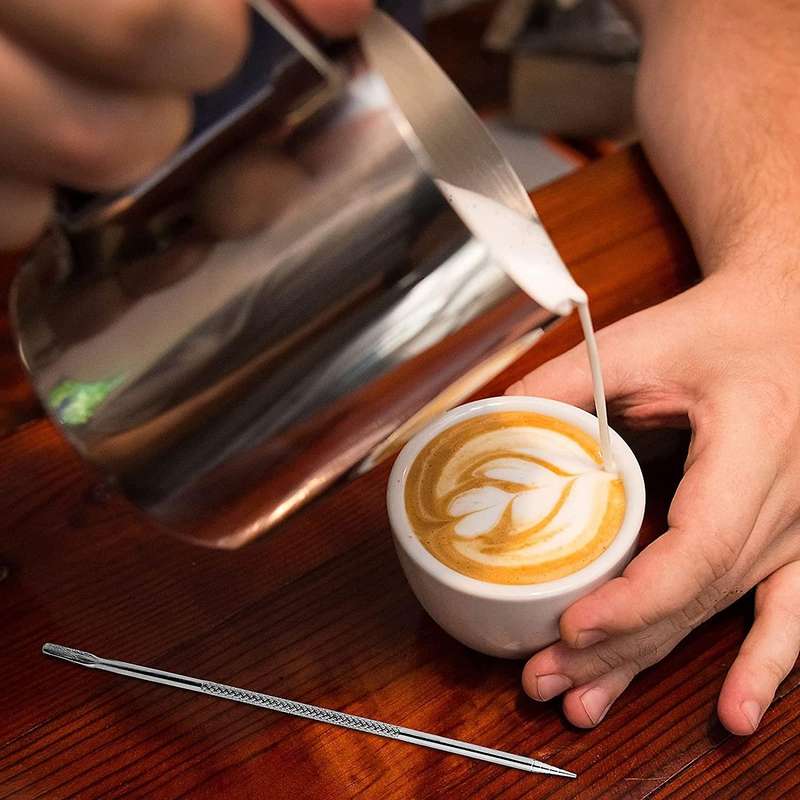 12oz/350ml Stainless Steel Milk Frothing Pitcher with Powder Shaker