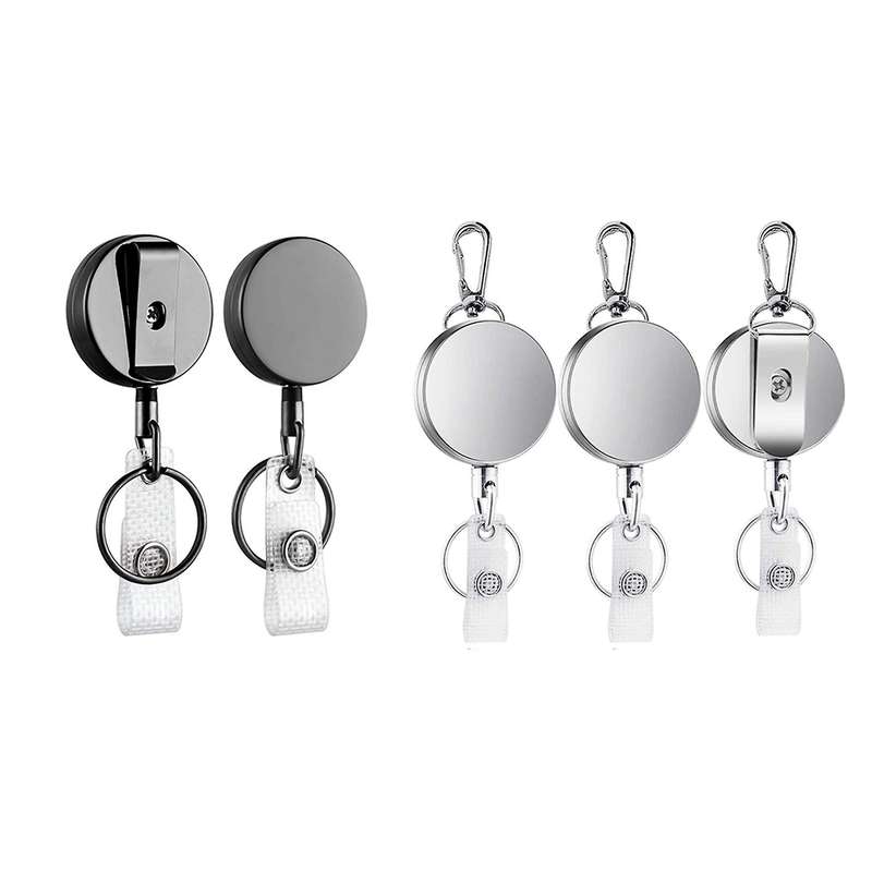 Retractable Badge Holder Reel Clip 3 Pack,snap Hook Ring Key Chain