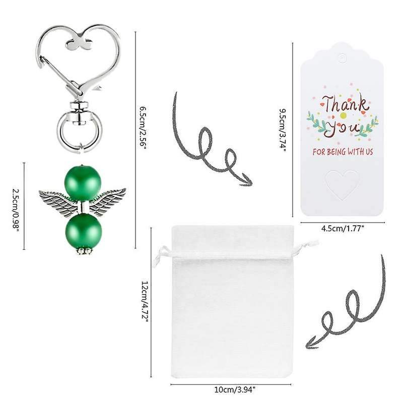 20pcs Guardian Angel Keychain Baby Baptism Shower Wedding Guest Gift