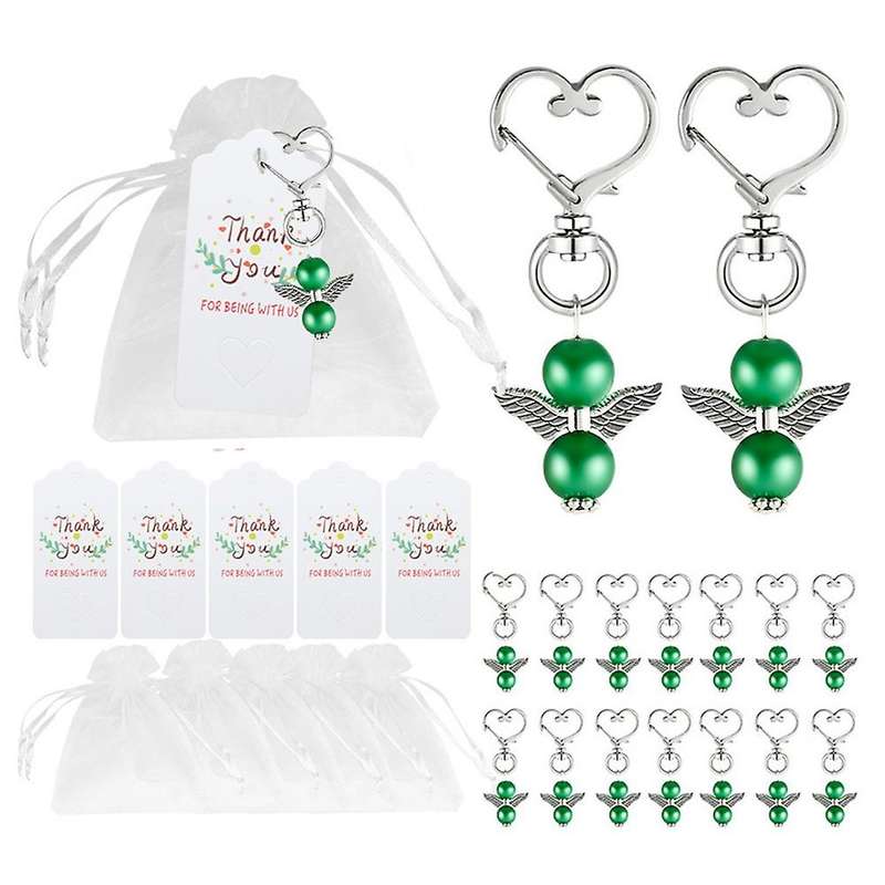 20pcs Guardian Angel Keychain Baby Baptism Shower Wedding Guest Gift