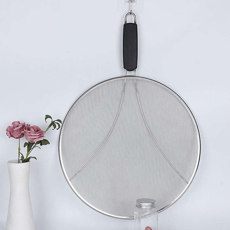 29cm Stainless Steel Splatter Screen Mesh Pot Lid Cover Silver Pan