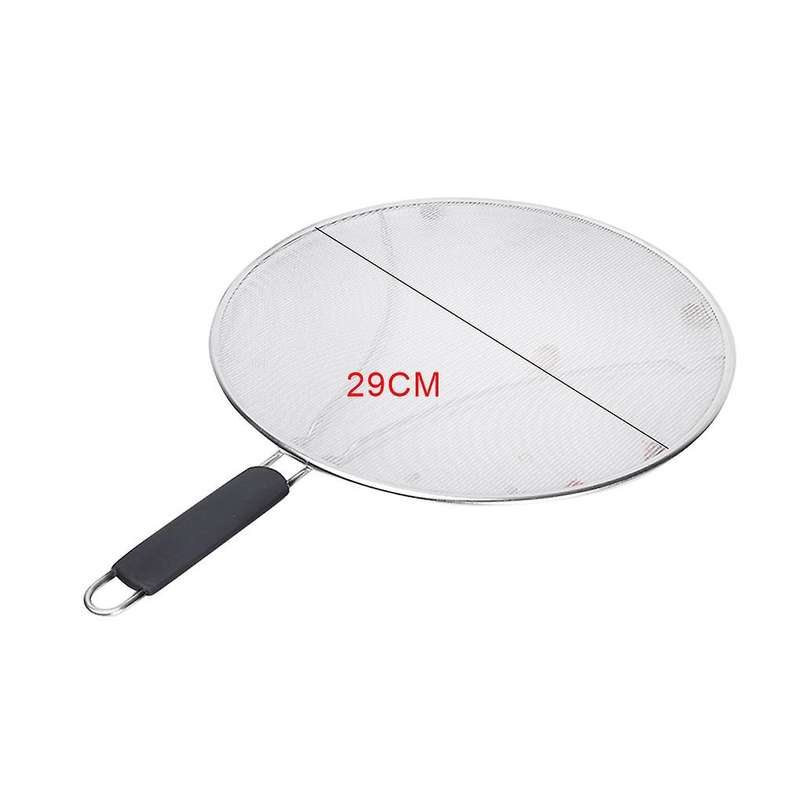 29cm Stainless Steel Splatter Screen Mesh Pot Lid Cover Silver Pan