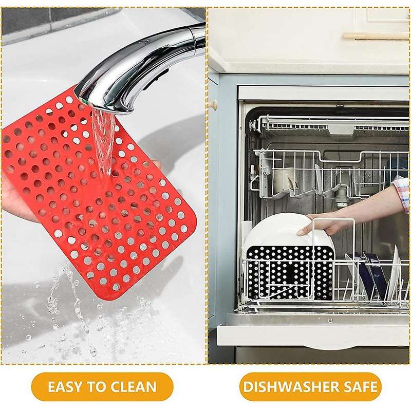 4 Pack Air Fryer Reusable Liners for Ninja Foodi Dual , Rectangle