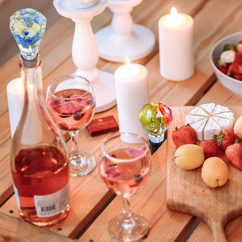 10pcs Reusable Decorative Wine Bottle Stoppers Wine Saver Stopper Set
