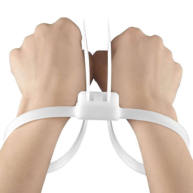 Double Buckle Nylon Cable Tie 250 Pounds Heavy Tensile Strength,white