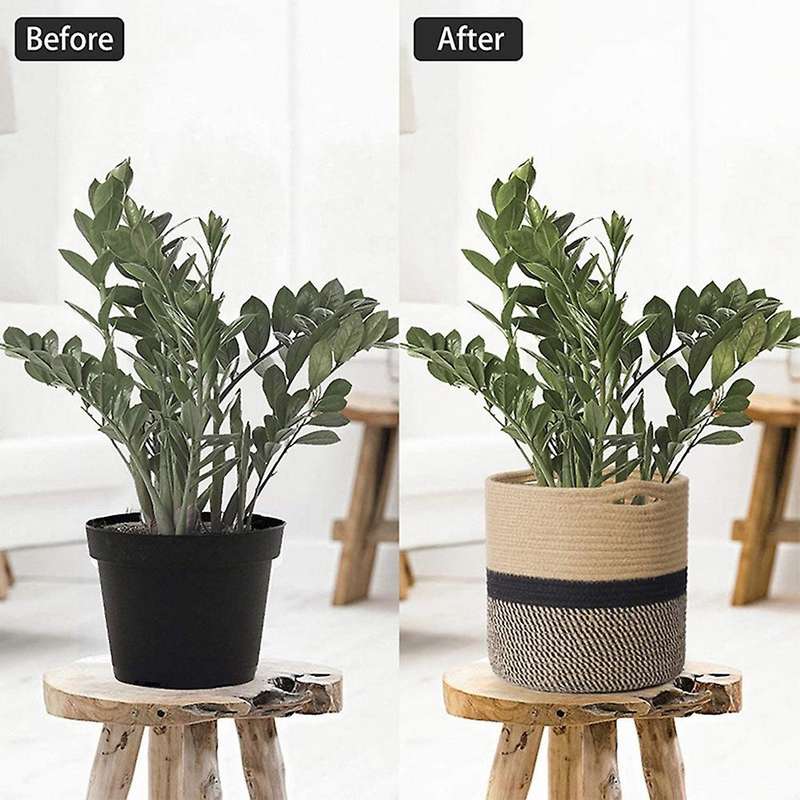 Storage Bins Cube Organizer Baskets, Plant Pot Cover Woven Basket