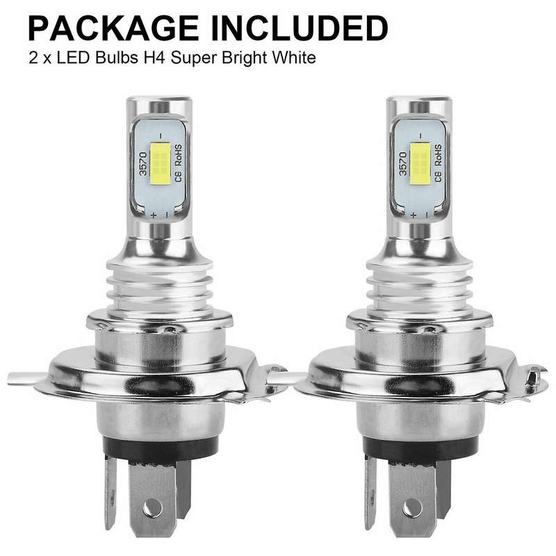2 X H4 9003 Hb2 6000k Super White Csp Led Headlight Bulb Kit