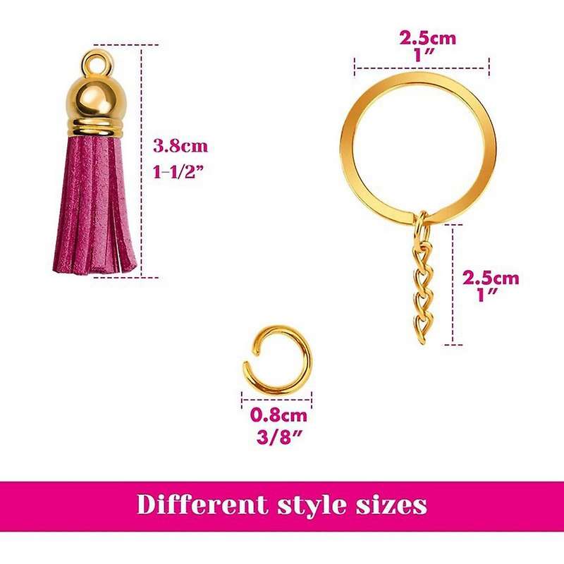 50pcs Keychain Tassels Pendants for Diy Key Rings Craft Supplies
