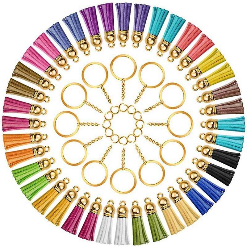 50pcs Keychain Tassels Pendants for Diy Key Rings Craft Supplies